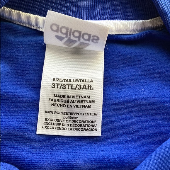 Adidas Logo Blue Zip Sweater 3T - Picture 5 of 6